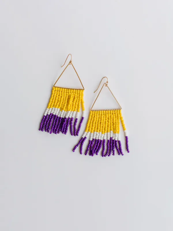 Greer Earrings  | Purple + Gold sold by Michelle McDowell
