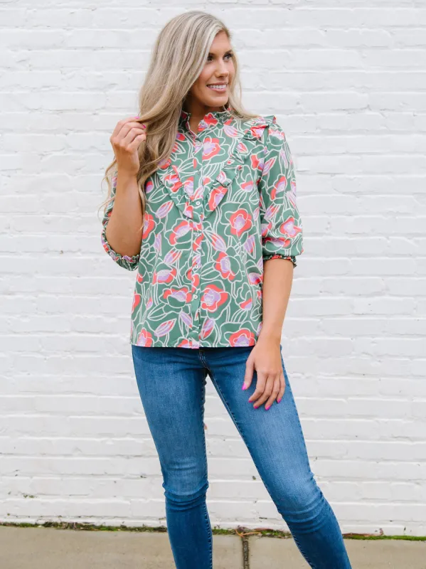 FINAL SALE - Kelly Top | Cobble Hill Olive sold by Michelle McDowell