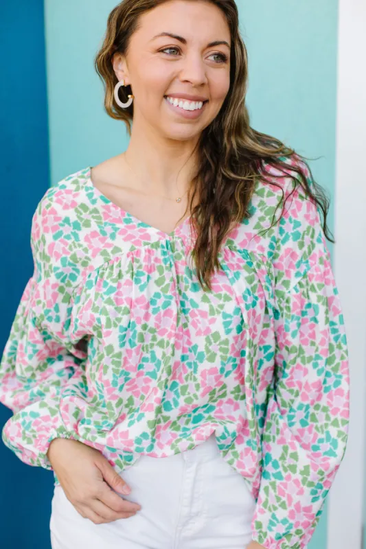 FINAL SALE - Loren Top | Mosiac Moment Green sold by Michelle McDowell