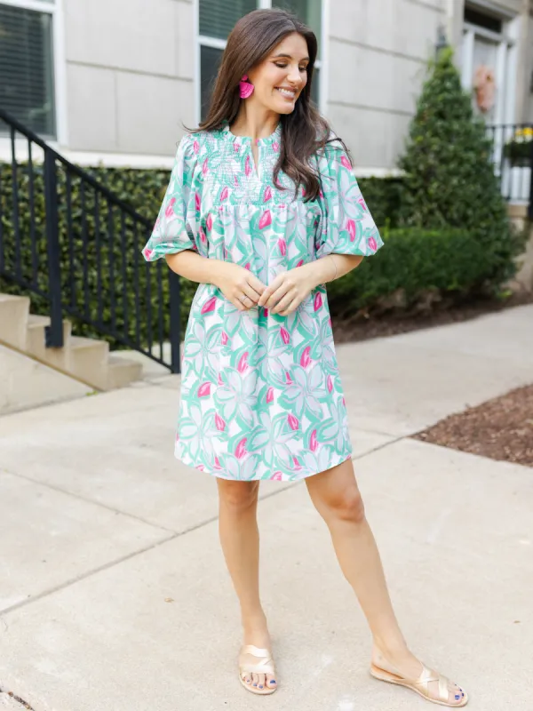 FINAL SALE - Amelia Dress | Paradise View Mint sold by Michelle McDowell