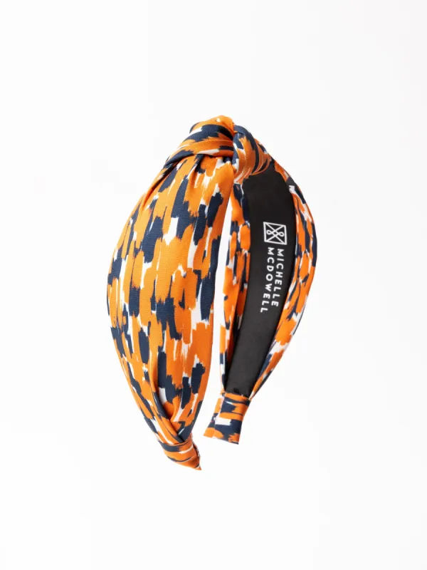 Luna Headband | Tailgate Time Navy + Orange sold by Michelle McDowell