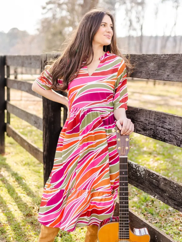 FINAL SALE - Tessa Dress | Sahara Winds Pink sold by Michelle McDowell