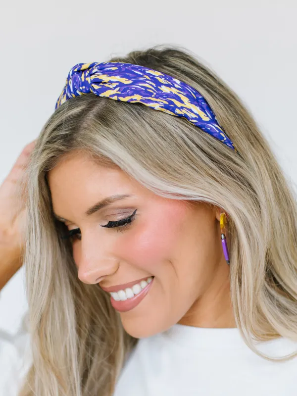 Luna Headband | Tiger Tail Purple + Gold sold by Michelle McDowell