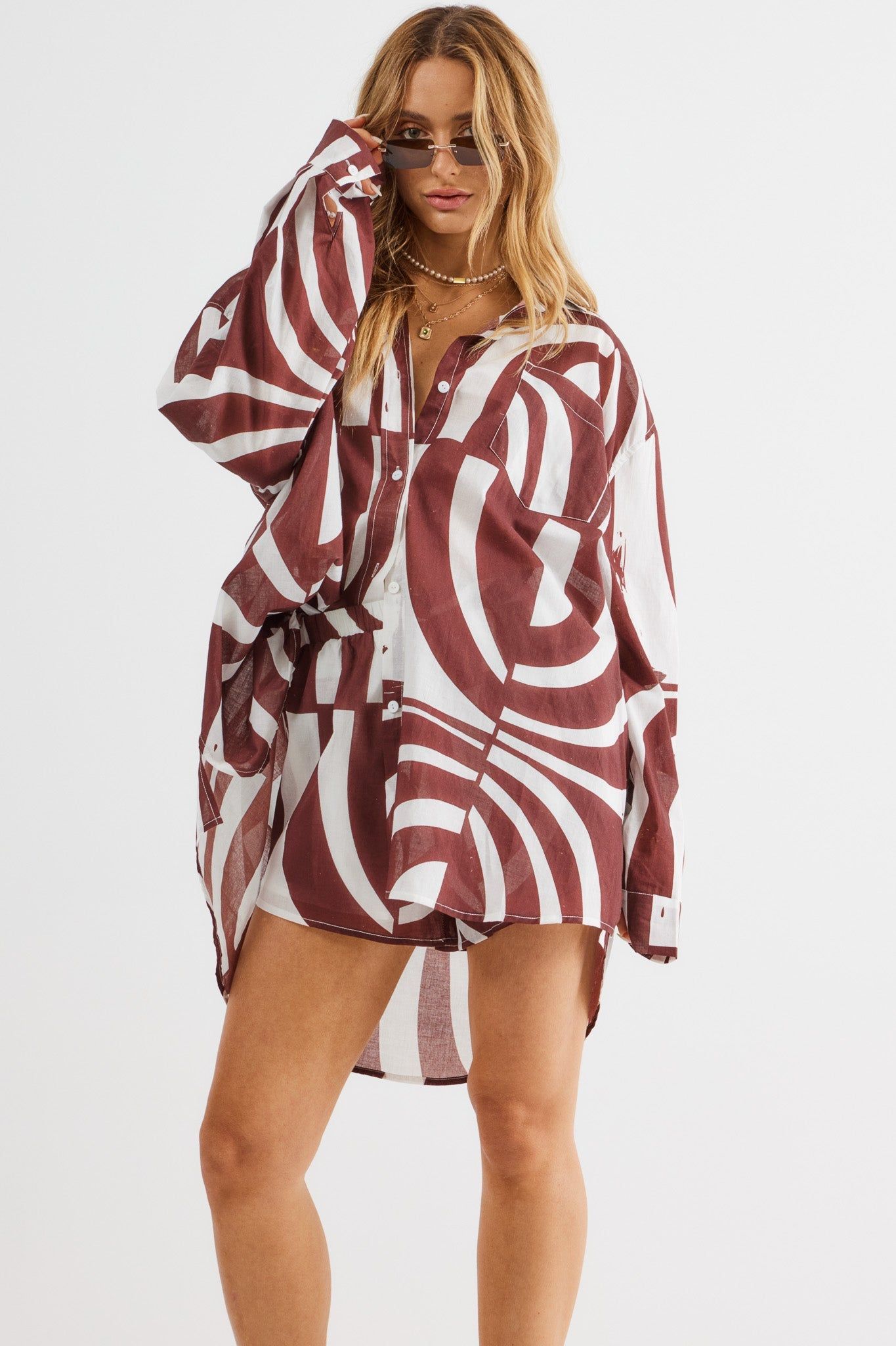 HEATHER SHIRT PRINT - BROWN PATTERN sold by Sndys product image thumbnail 3