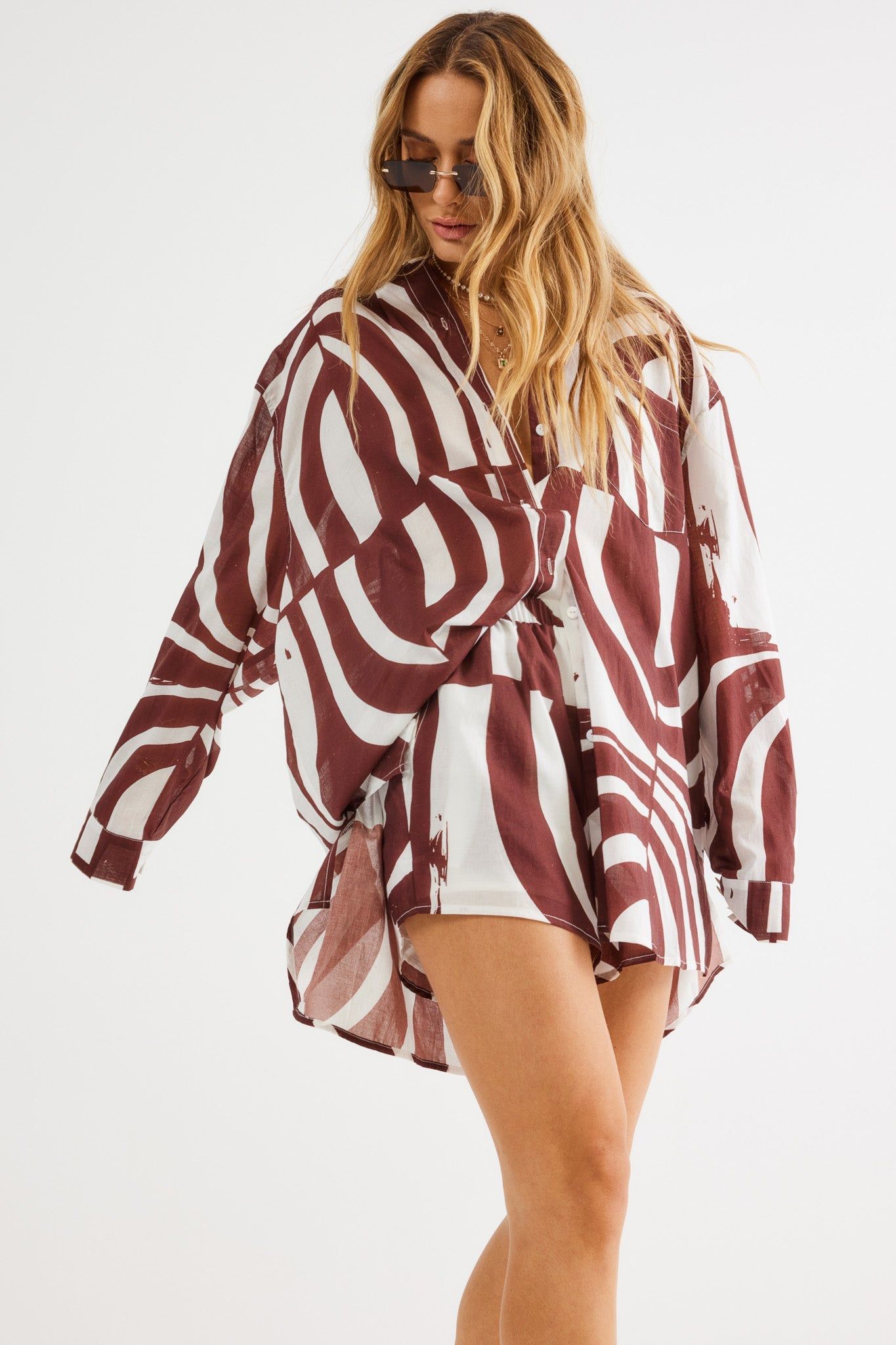 HEATHER SHIRT PRINT - BROWN PATTERN sold by Sndys product image thumbnail 2