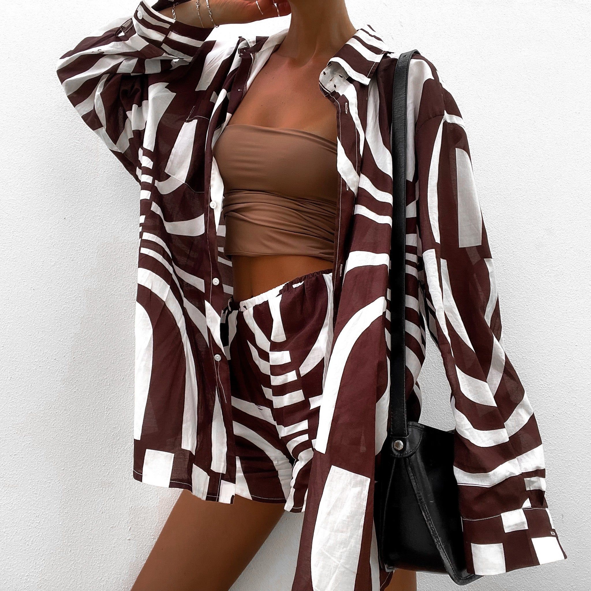 HEATHER SHIRT PRINT - BROWN PATTERN sold by Sndys