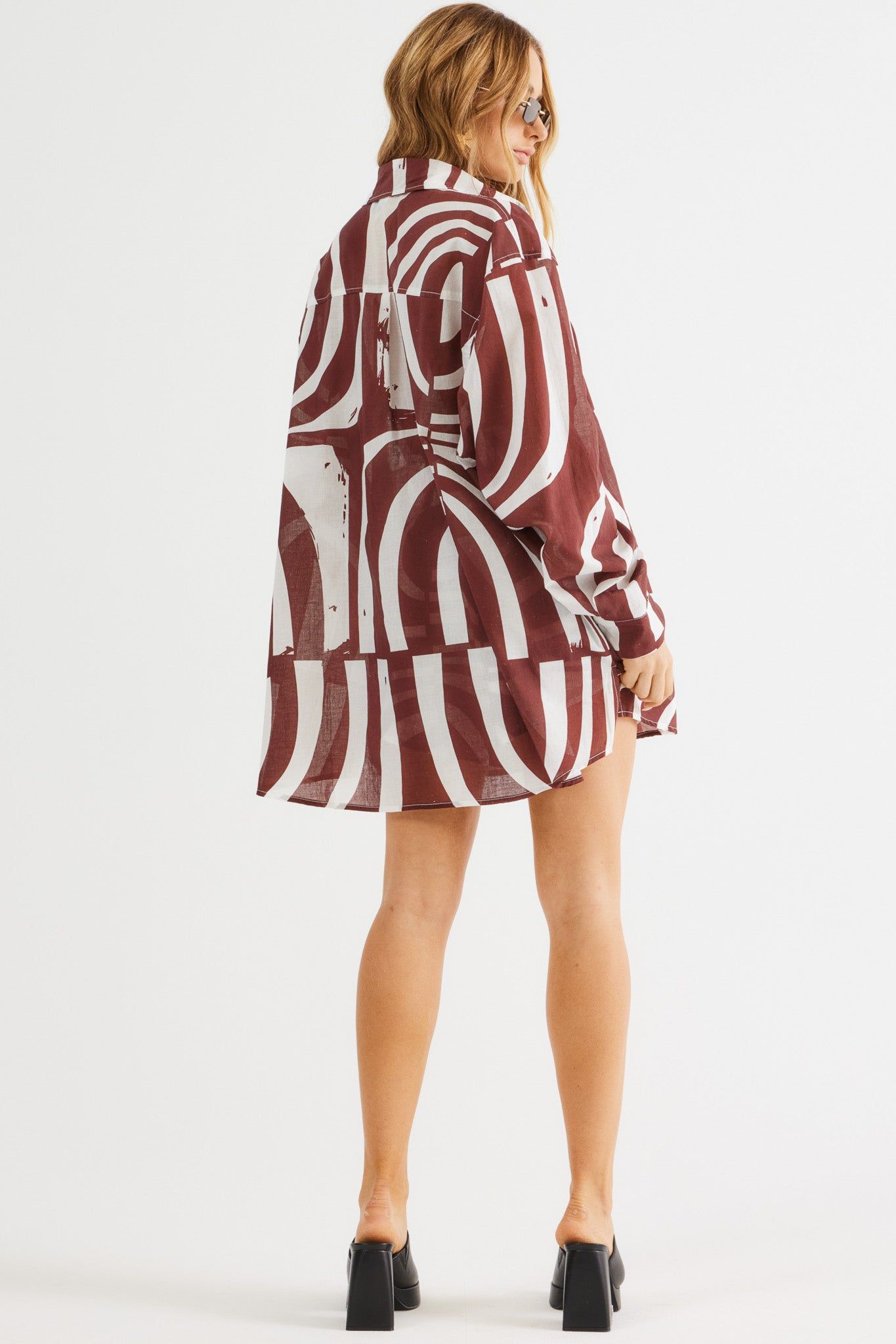 HEATHER SHIRT PRINT - BROWN PATTERN sold by Sndys product image thumbnail 4