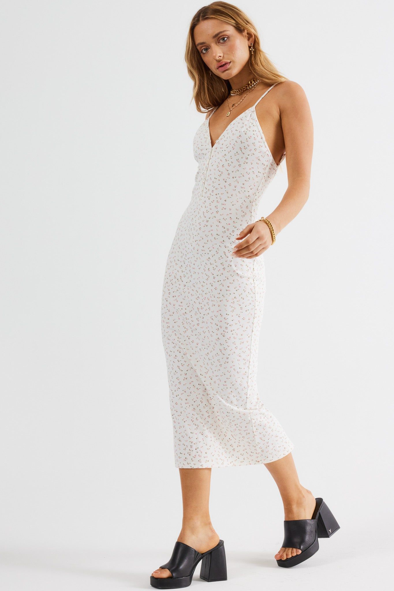 ELORA MIDI DRESS - WHITE FLORAL sold by Sndys product image thumbnail 4