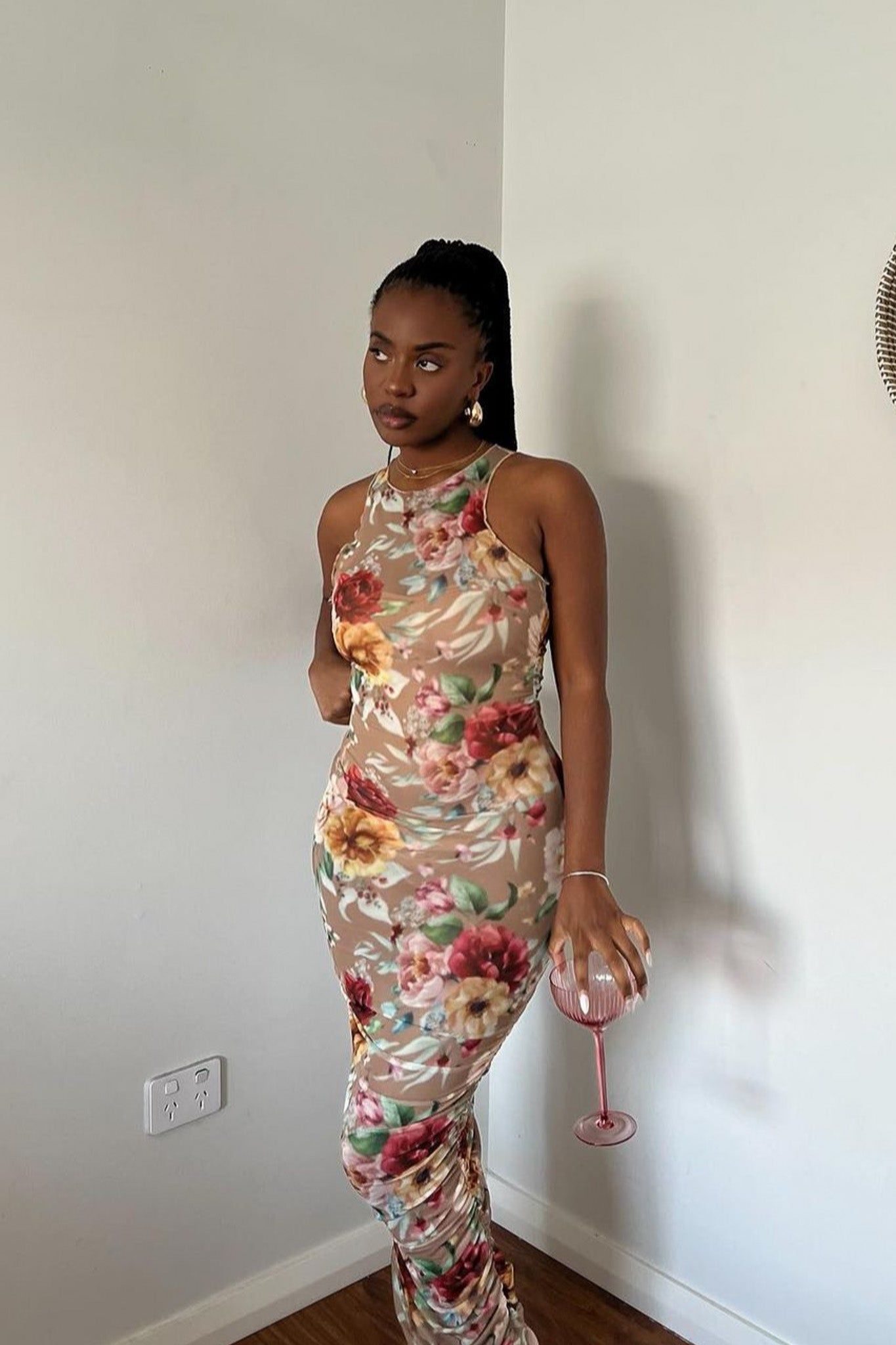 PALAMAS MESH MIDI DRESS - FLORAL sold by Sndys