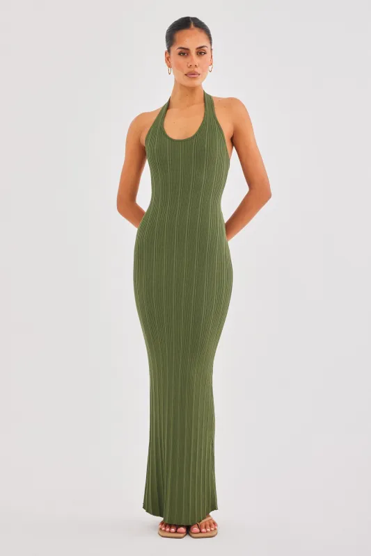LILA RIB HALTER MAXI DRESS sold by Sndys