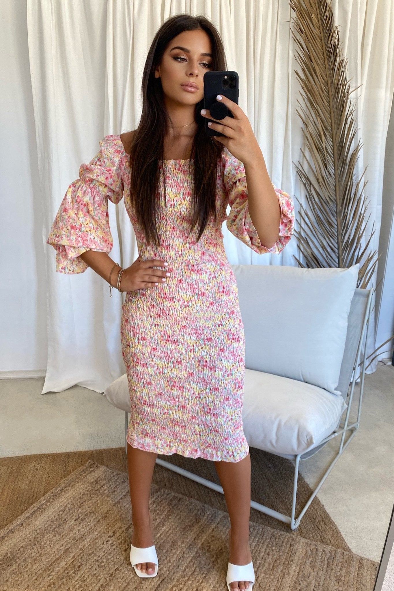 COURTNEY MIDI DRESS - SUNSET FLORAL sold by Sndys product image thumbnail 2