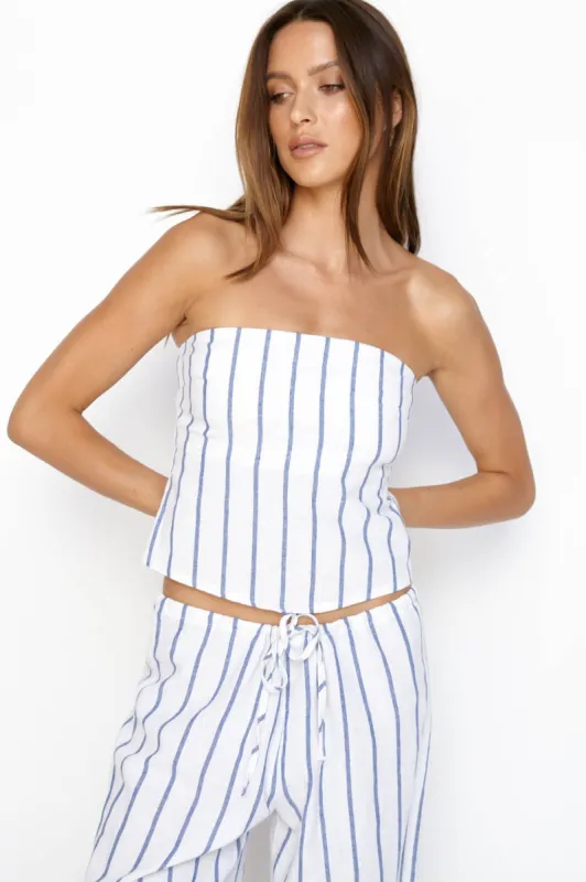 ISLA TOP - BLUE STRIPE sold by Sndys