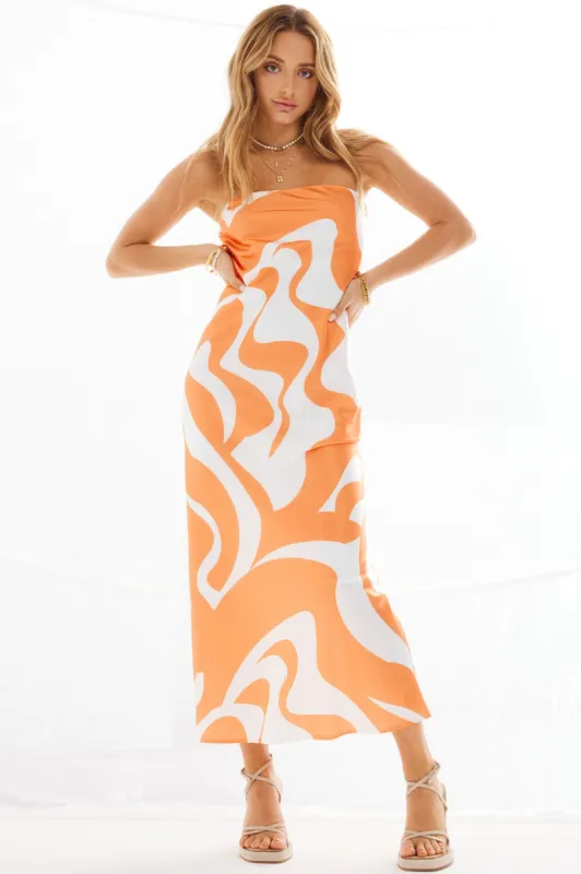 ANGEL DRESS PRINT - ORANGE SWIRL sold by Sndys