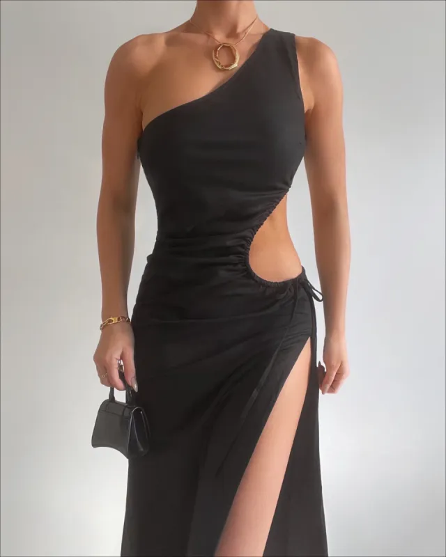 PAMELA LINEN DRESS - BLACK sold by Sndys