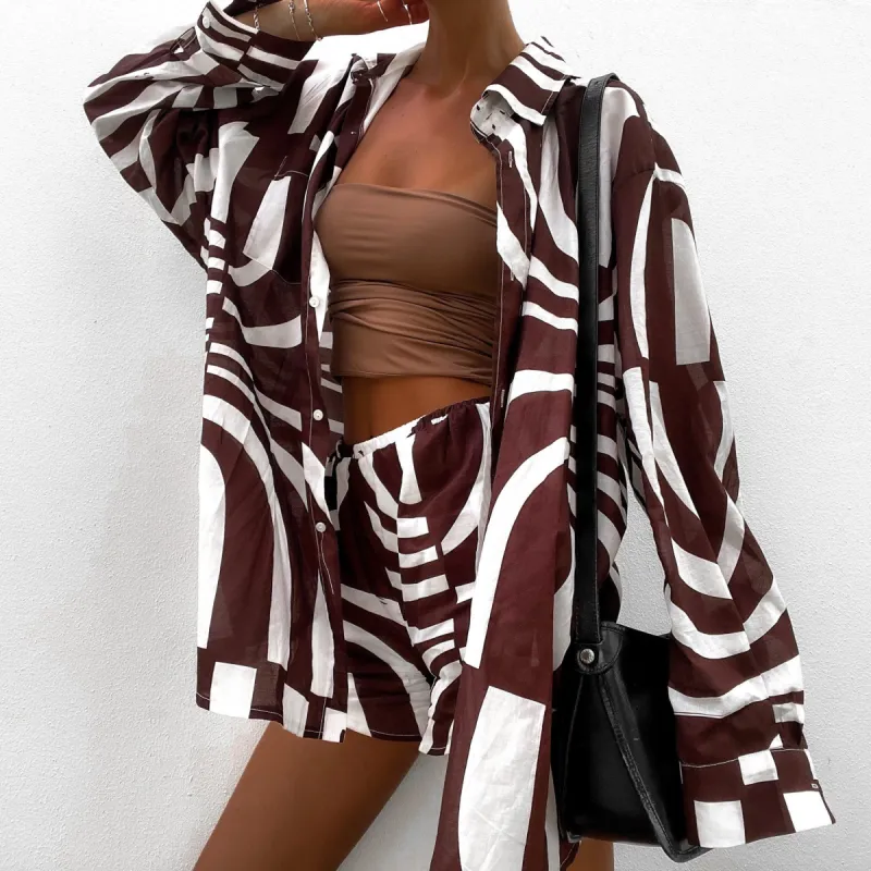 HEATHER SHIRT PRINT - BROWN PATTERN sold by Sndys