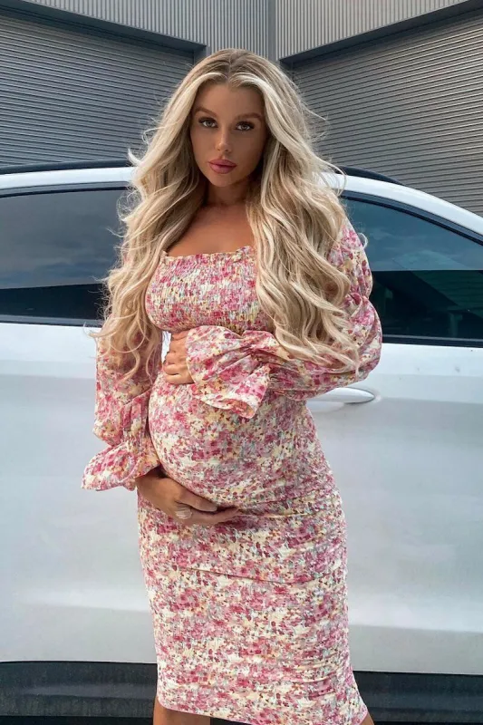 COURTNEY MIDI DRESS - SUNSET FLORAL sold by Sndys