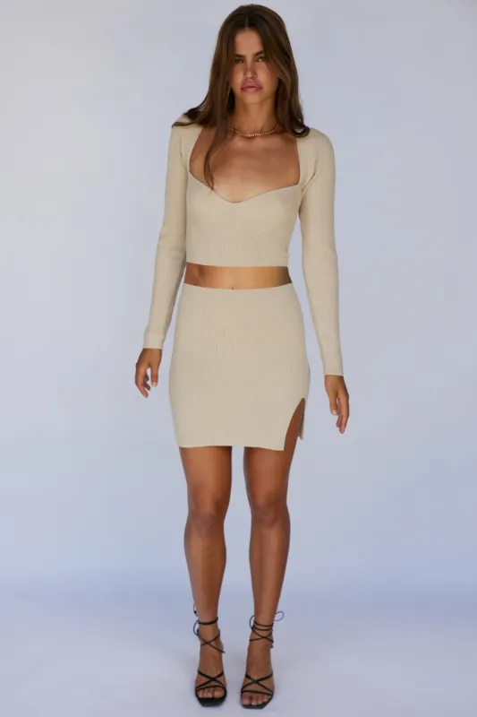 AMOUR RIB TOP - BEIGE sold by Sndys