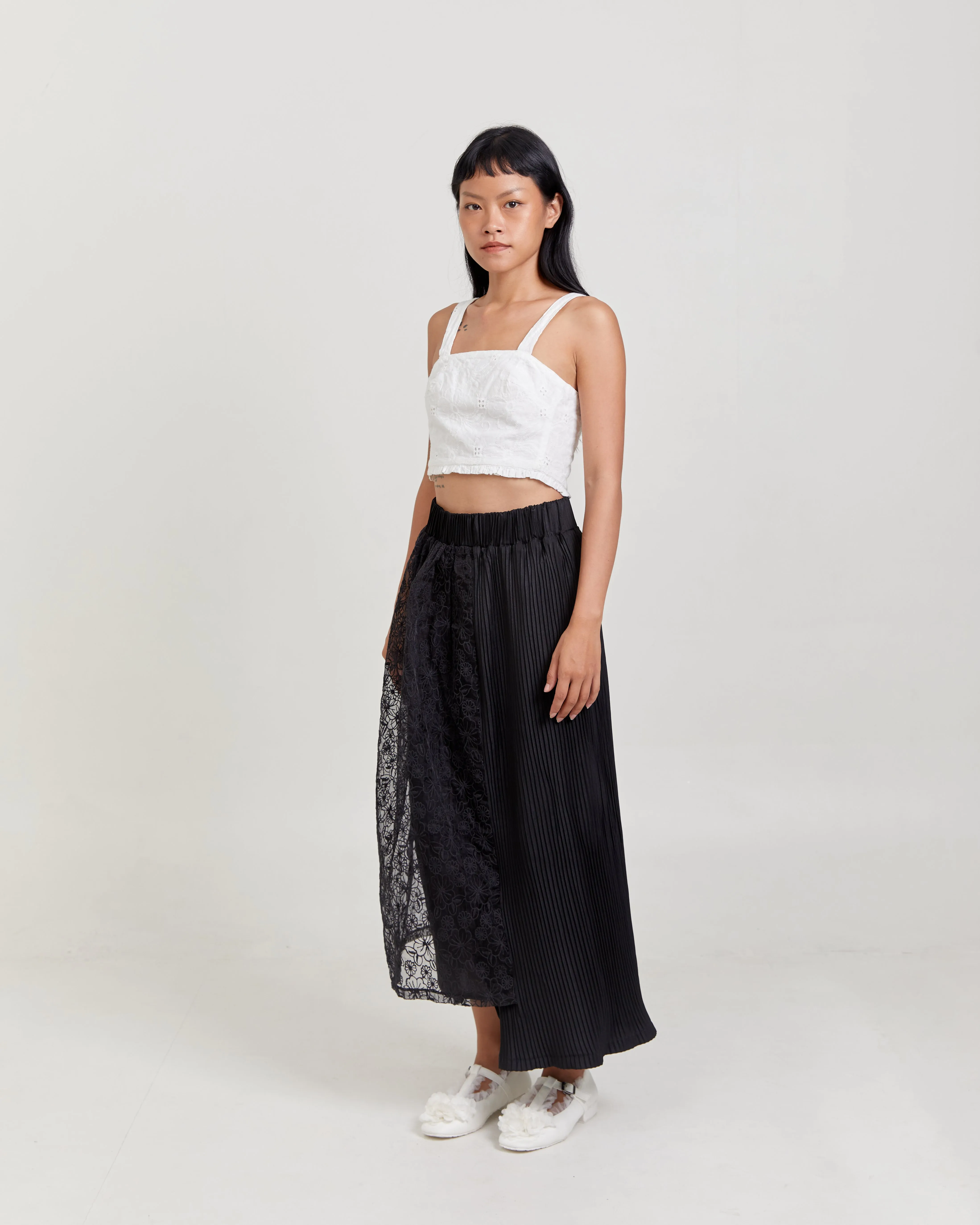 CELIA LACE MIDI SKIRT BLACK sold by CHIEL product image thumbnail 3