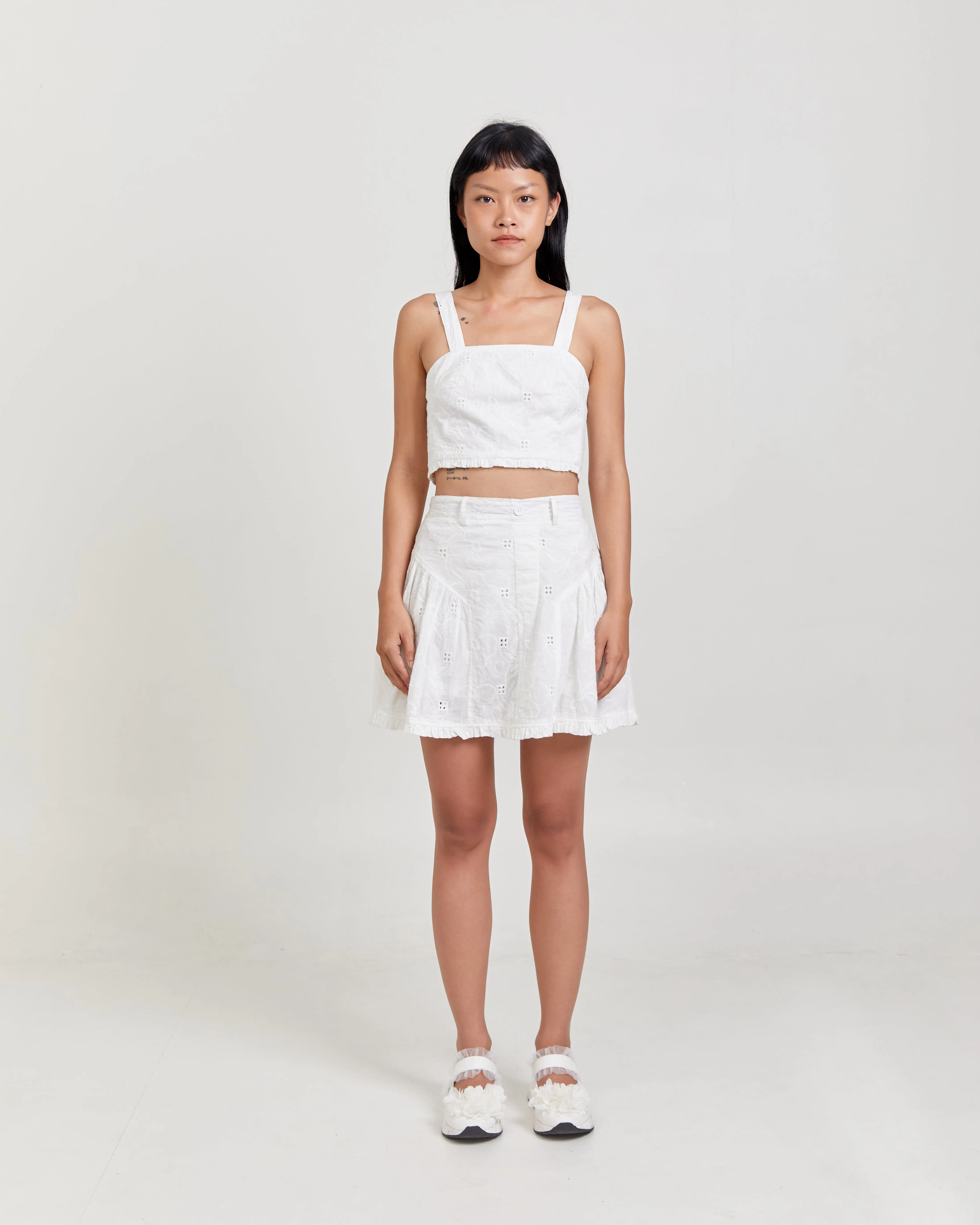 NALLA LACE CROPPED TANK sold by CHIEL