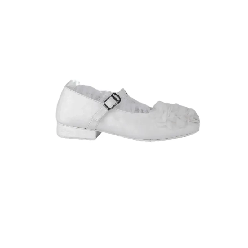 FLEURA WHITE T-Bar FLATS made by CHIEL