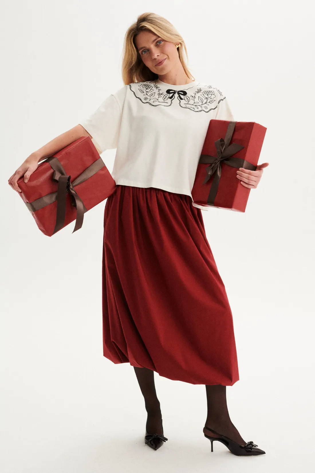 SPÓDNICA BALLERINA CAPPUCINA BORDOWA sold by She is Sunday