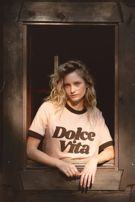 T-SHIRT DOLCE VITA MOKKA sold by She is Sunday