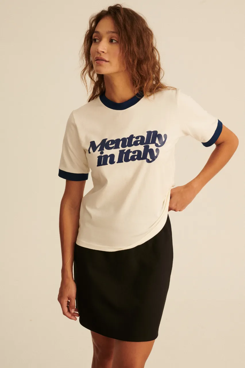 T-SHIRT MENTALLY IN ITALY NAVY sold by She is Sunday product image thumbnail 4