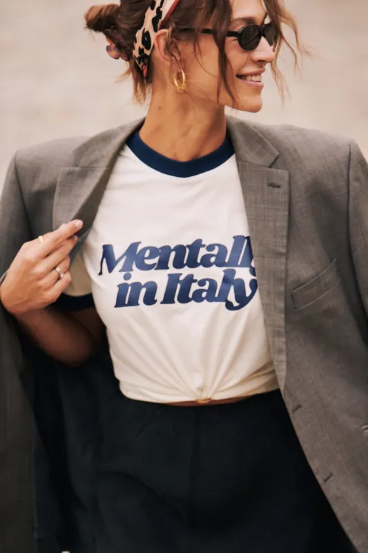 T-SHIRT MENTALLY IN ITALY NAVY made by She is Sunday