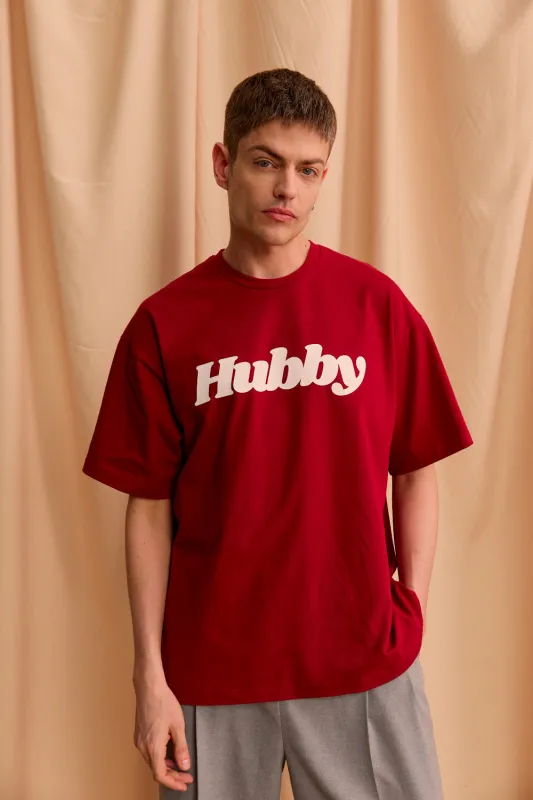T-SHIRT HUBBY BORDO OVERSIZE - MEN made by She is Sunday