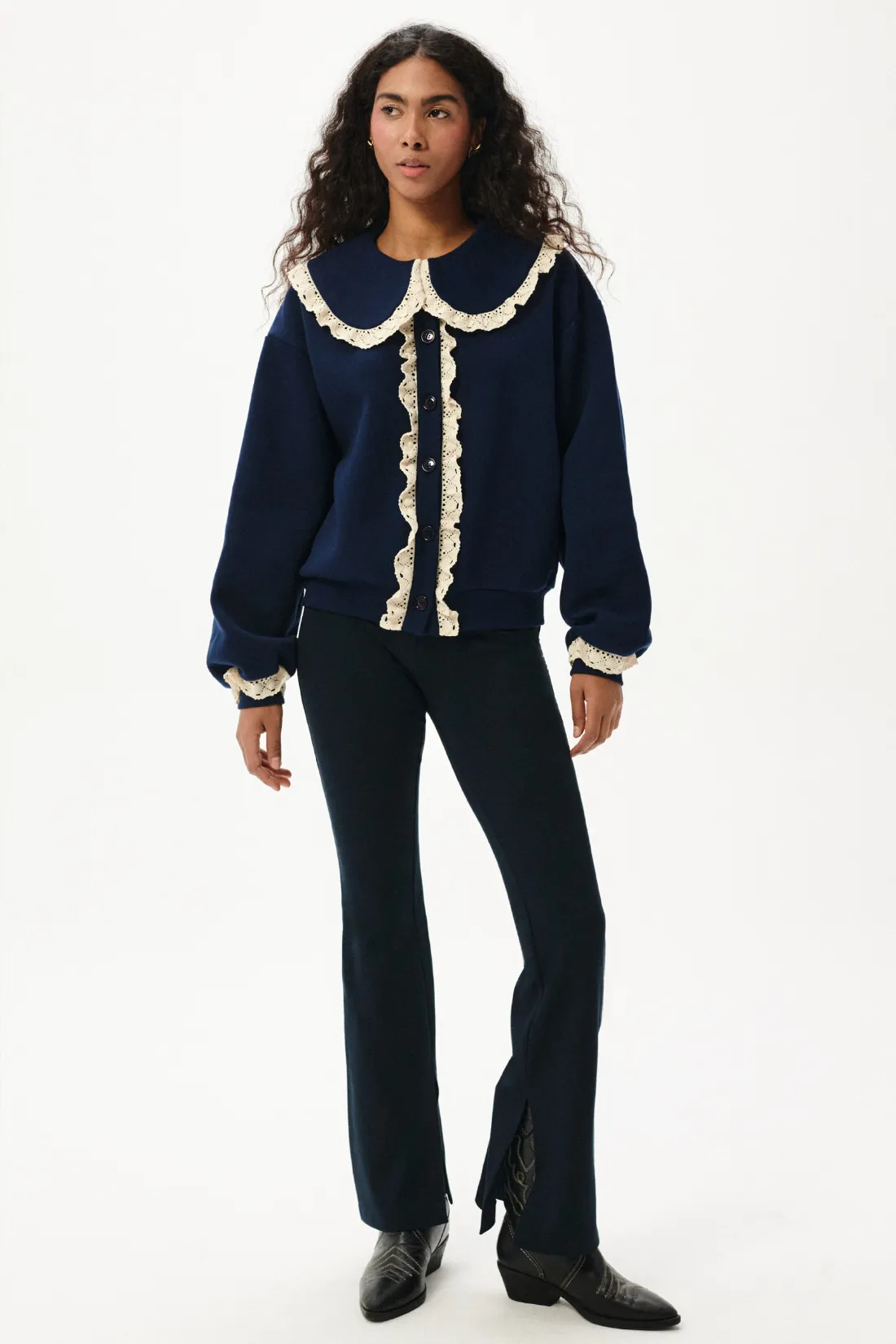 SPODNIE SIS SPLIT GRANATOWE sold by She is Sunday product image thumbnail 2