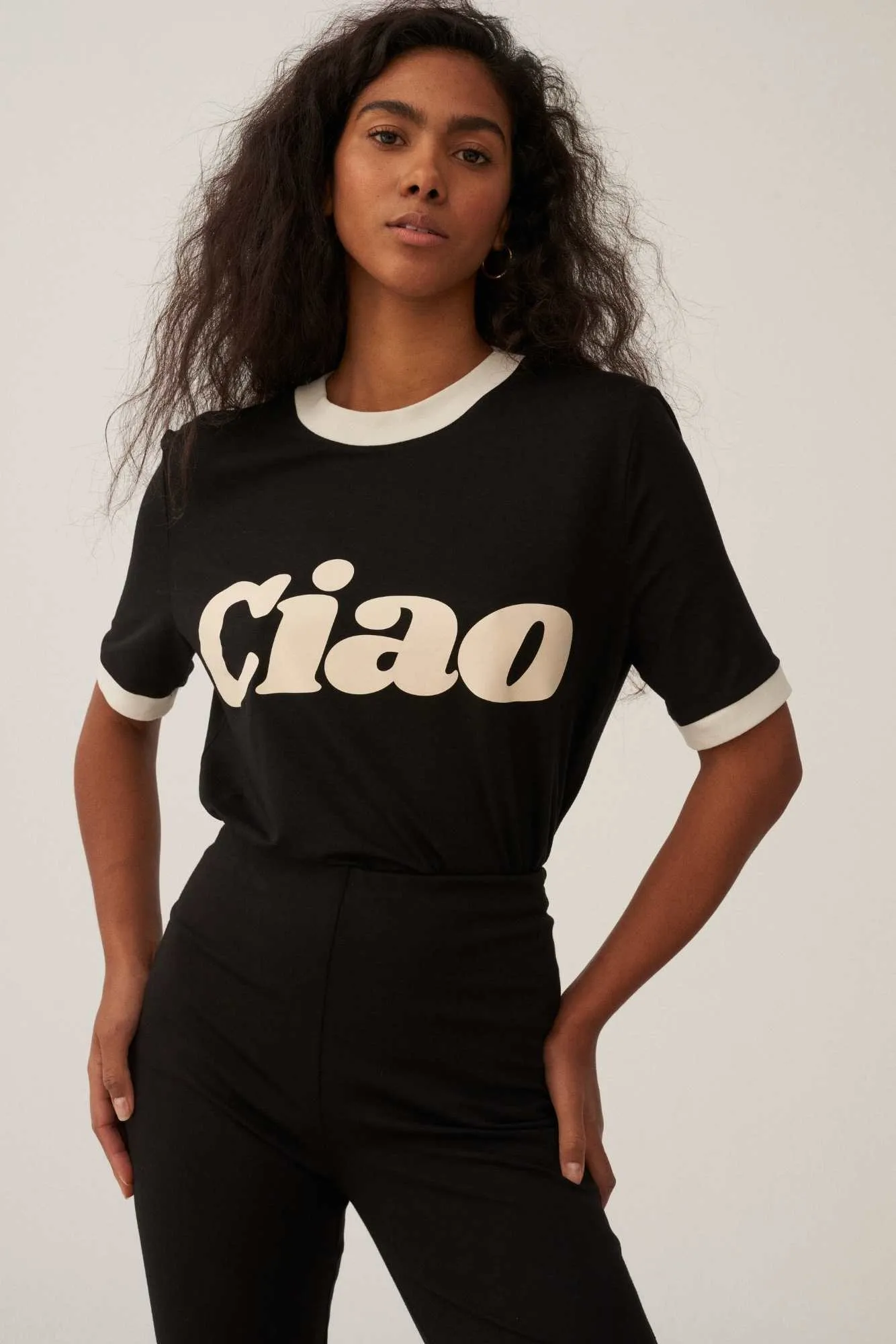 T-SHIRT CIAO BLACK sold by She is Sunday product image thumbnail 4
