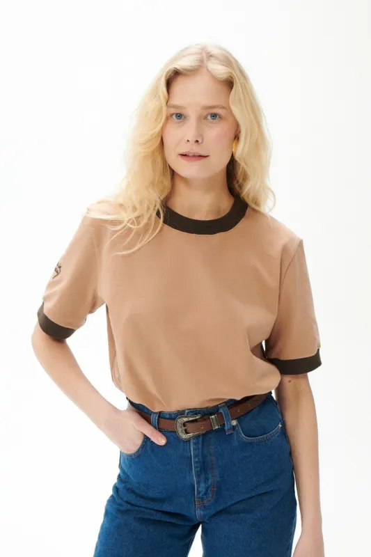 T-SHIRT BASIC SUNDAY BRĄZOWY made by She is Sunday