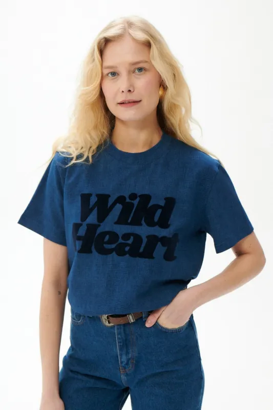T-SHIRT WILD HEART GRANATOWY made by She is Sunday