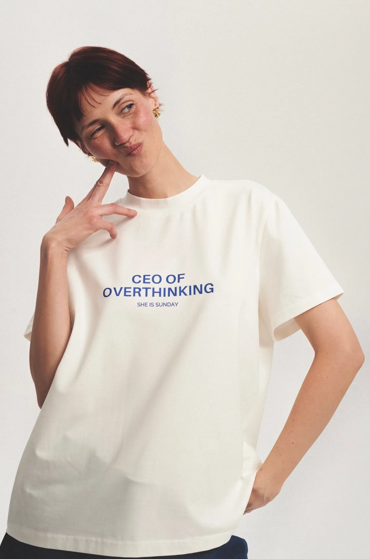 T-SHIRT CEO OF OVERTHINKING ECRU sold by She is Sunday product image thumbnail 2