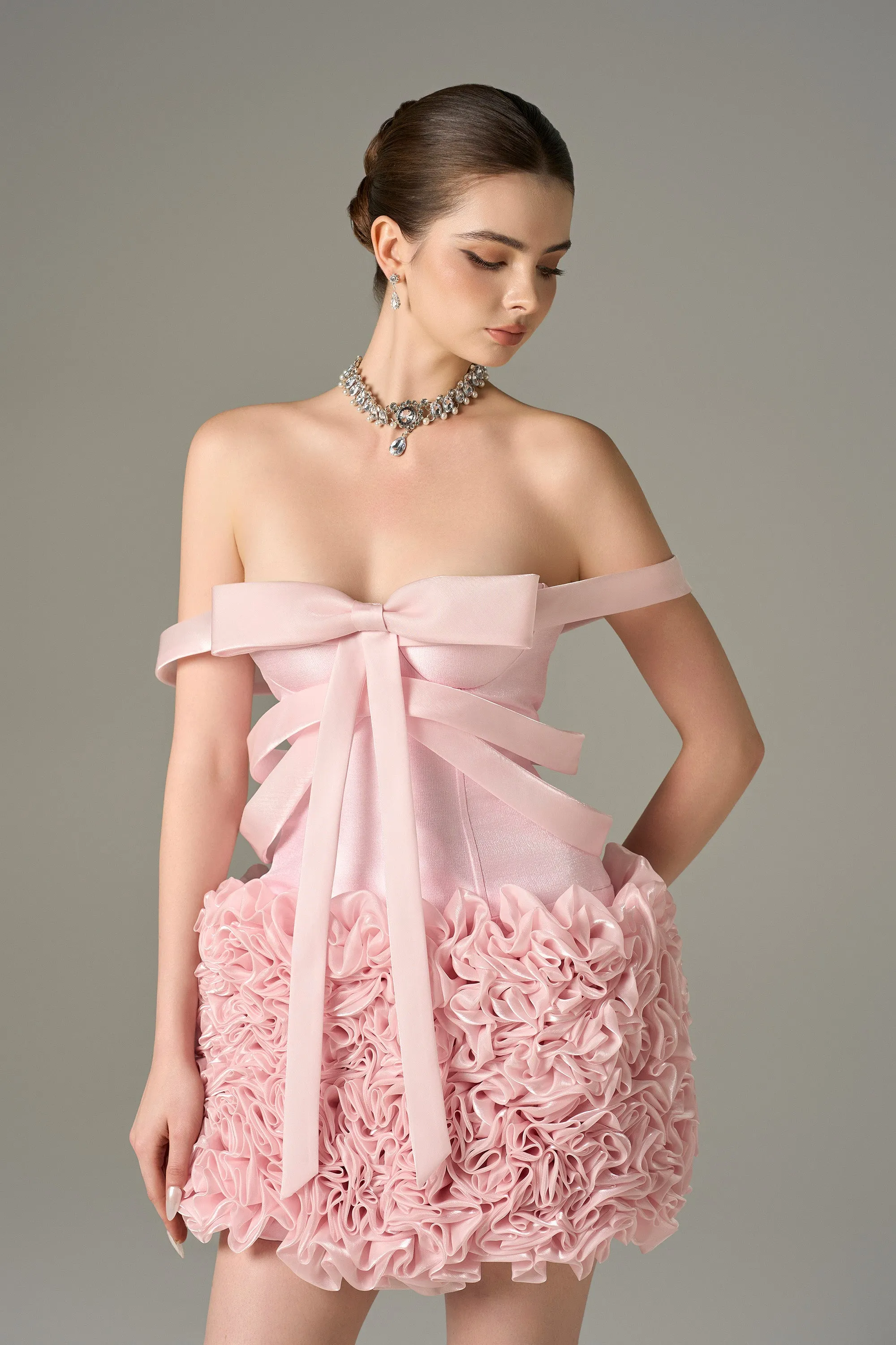 Artful Bust Cup Floral Embellished Mini Dress sold by Kalisa product image thumbnail 4