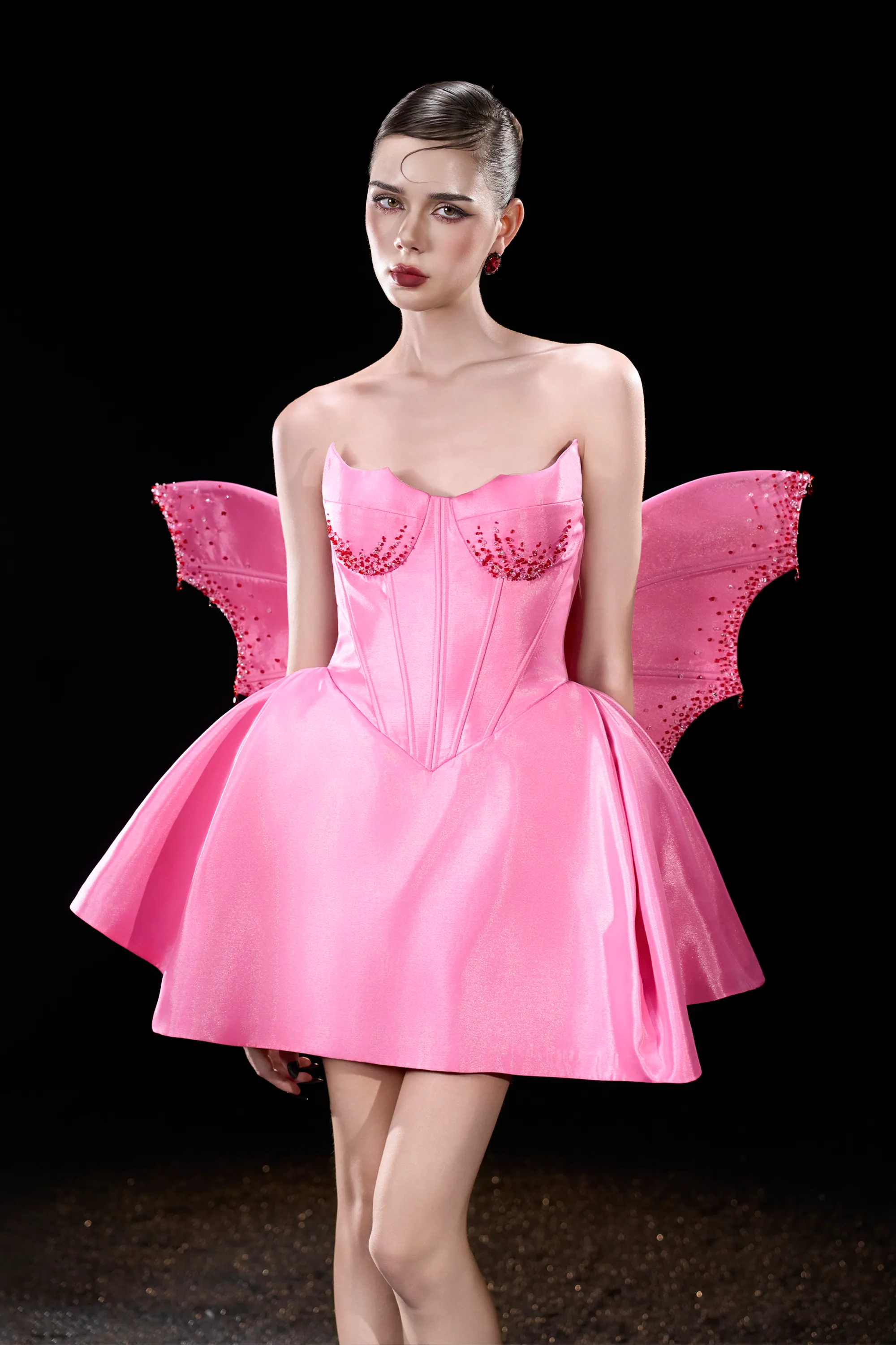 Fae "Little Evil" Corset Busts Embellished Crystal Mini Dress sold by Kalisa product image thumbnail 4