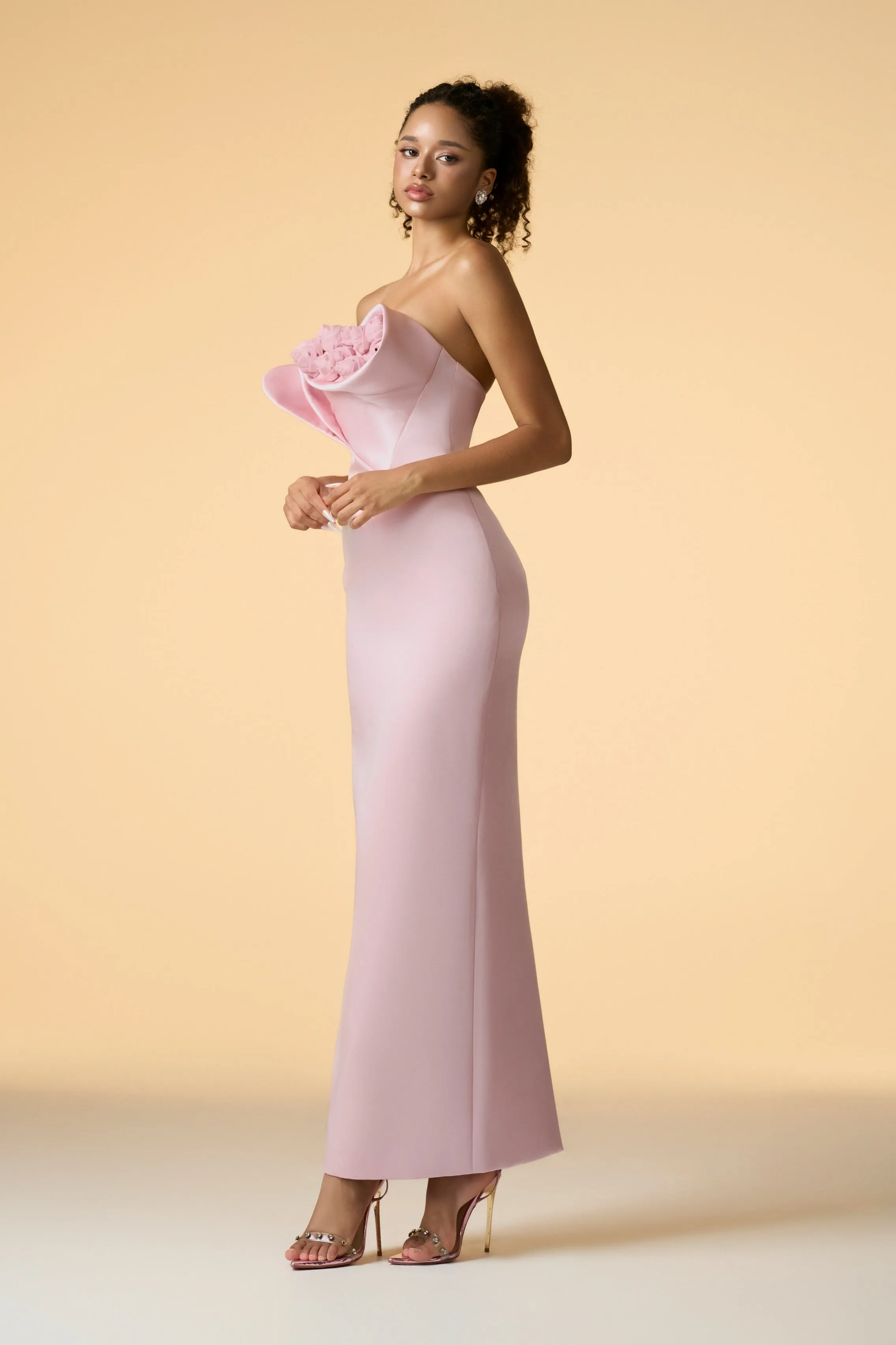 Seraphine Taffeta Bandeau Floral Embellished Maxi Dress sold by Kalisa product image thumbnail 4