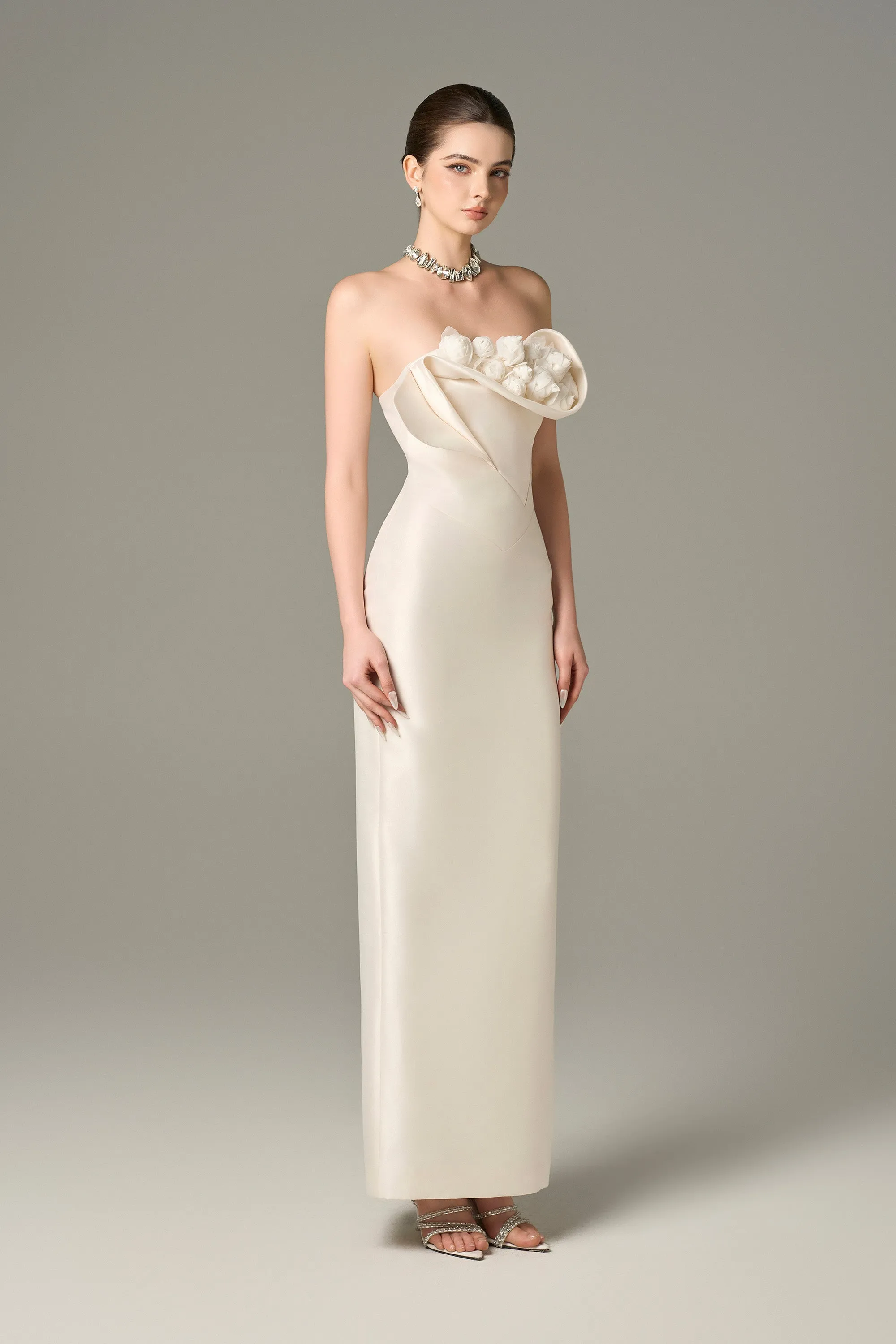Seraphine Taffeta Bandeau Floral Embellished Maxi Dress sold by Kalisa product image thumbnail 5