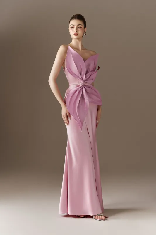 Petalia Bandeau 3D Petal Accent Maxi Dress sold by Kalisa