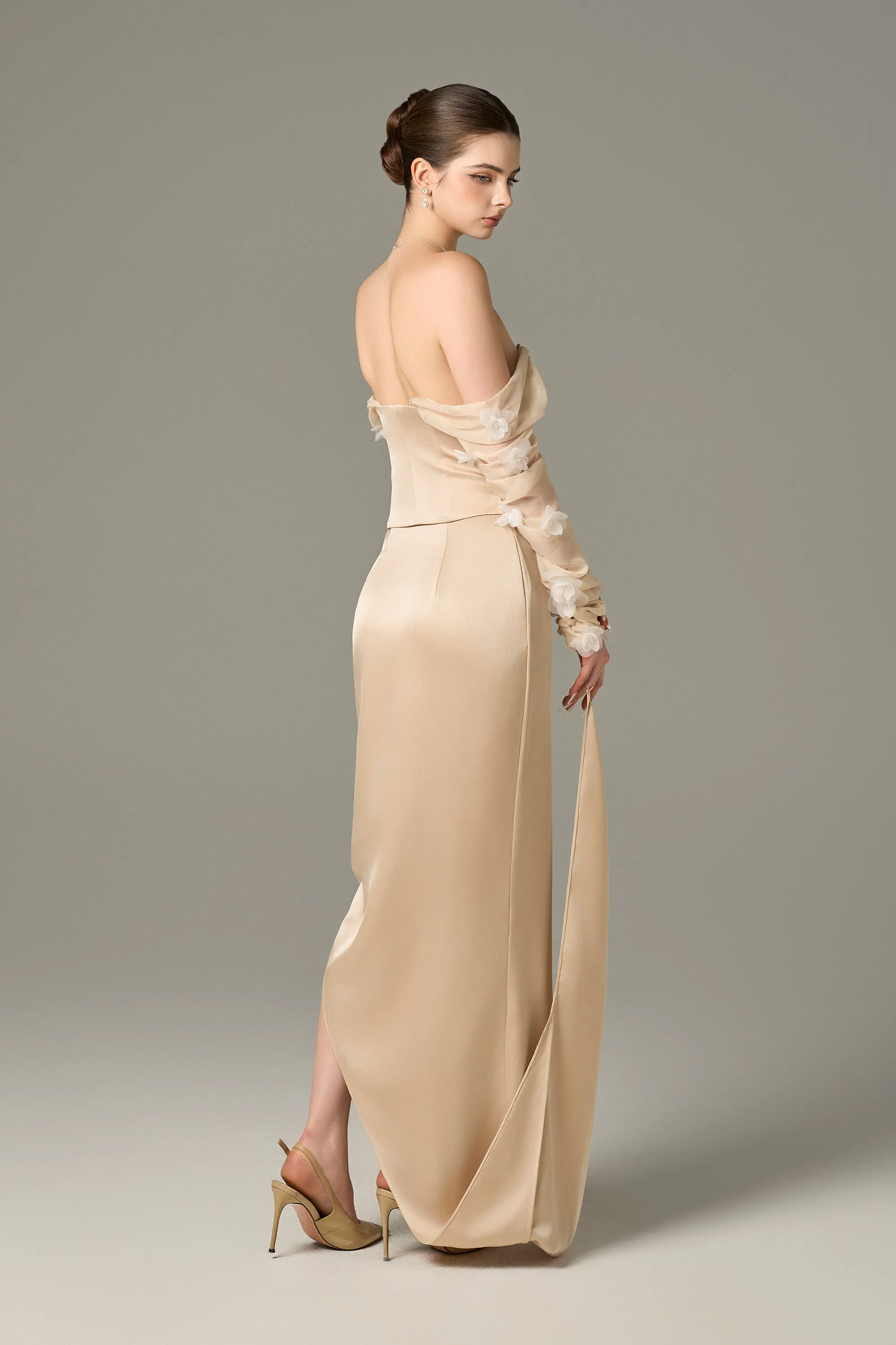 Alluring Silk Chiffon Corset Top & Maxi Set sold by Kalisa product image thumbnail 2