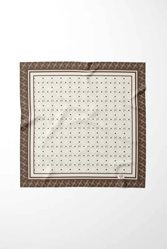 Latte Vintage Charm Silk Scarf sold by Kalisa