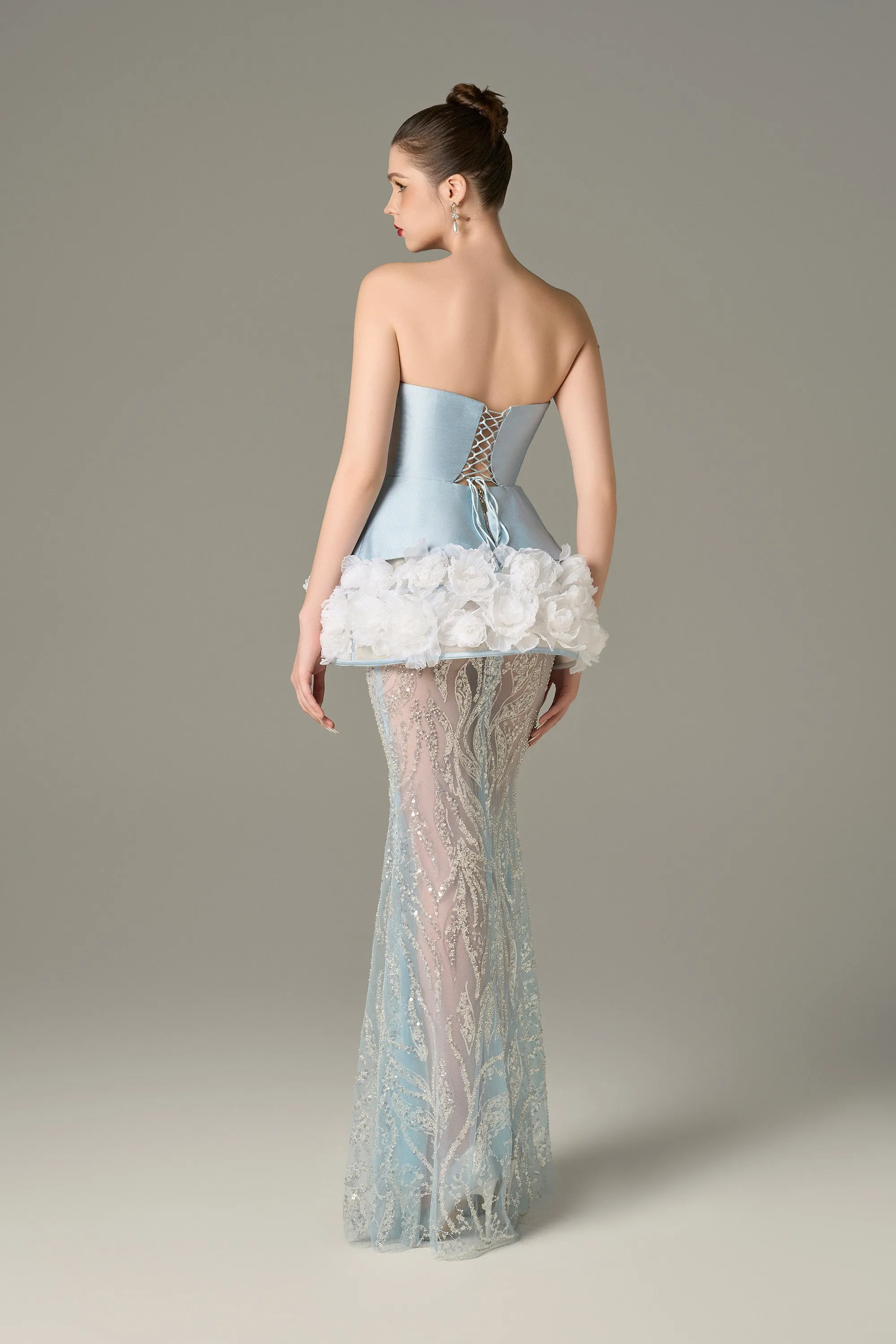 Enchanting Mesh and Floral Accents Gown sold by Kalisa product image thumbnail 2