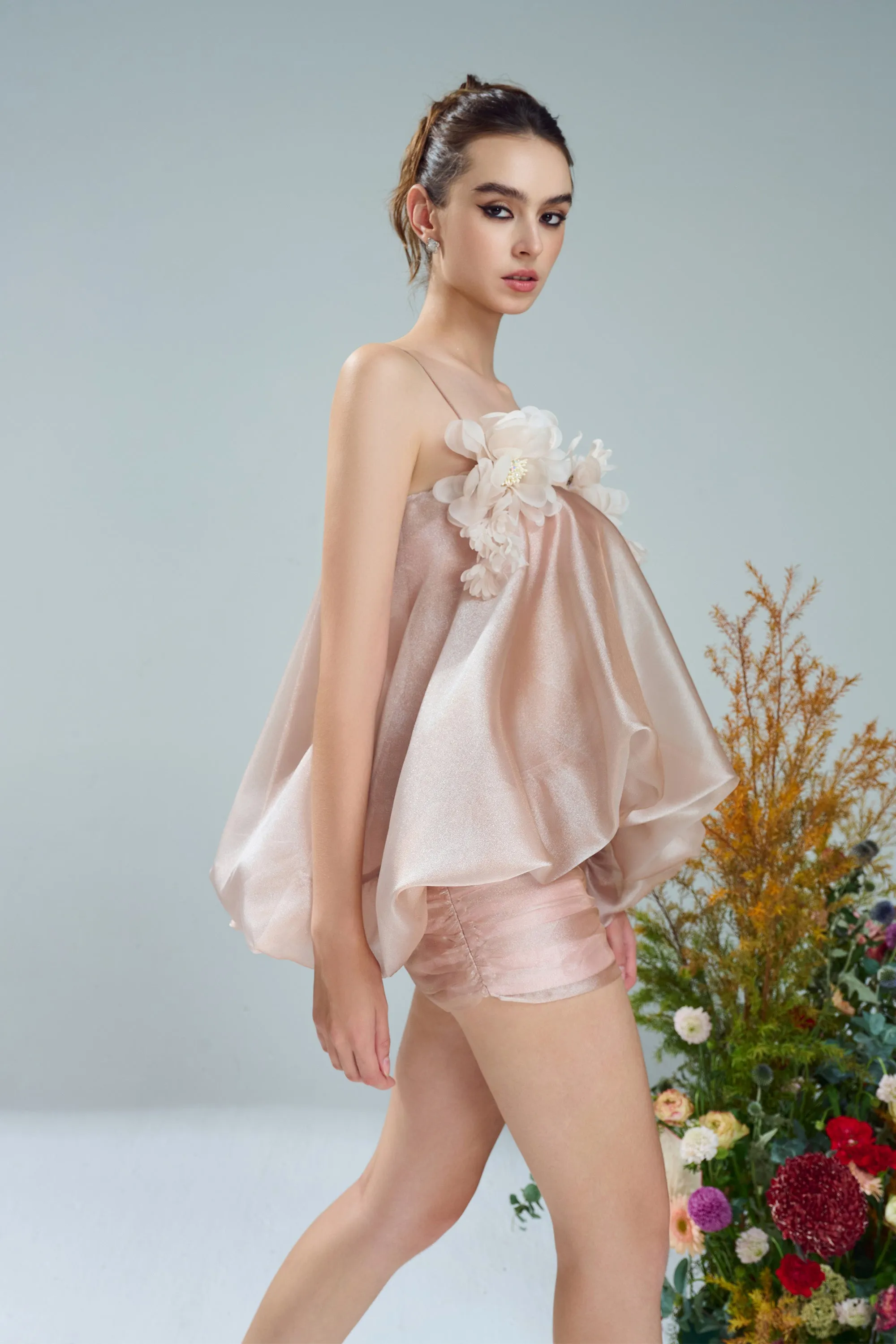 Springtime Floral Embellished Ruffle Top Mini Skirt Set sold by Kalisa product image thumbnail 5