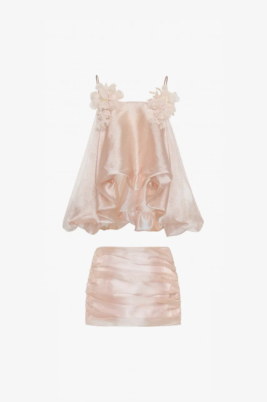 Springtime Floral Embellished Ruffle Top Mini Skirt Set sold by Kalisa product image thumbnail 2