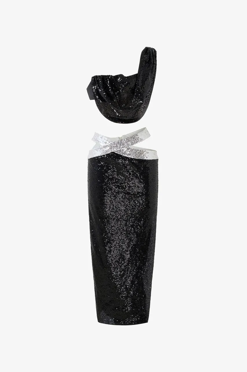 Vixen Sequin Gown with Silver Accents sold by Kalisa product image thumbnail 2