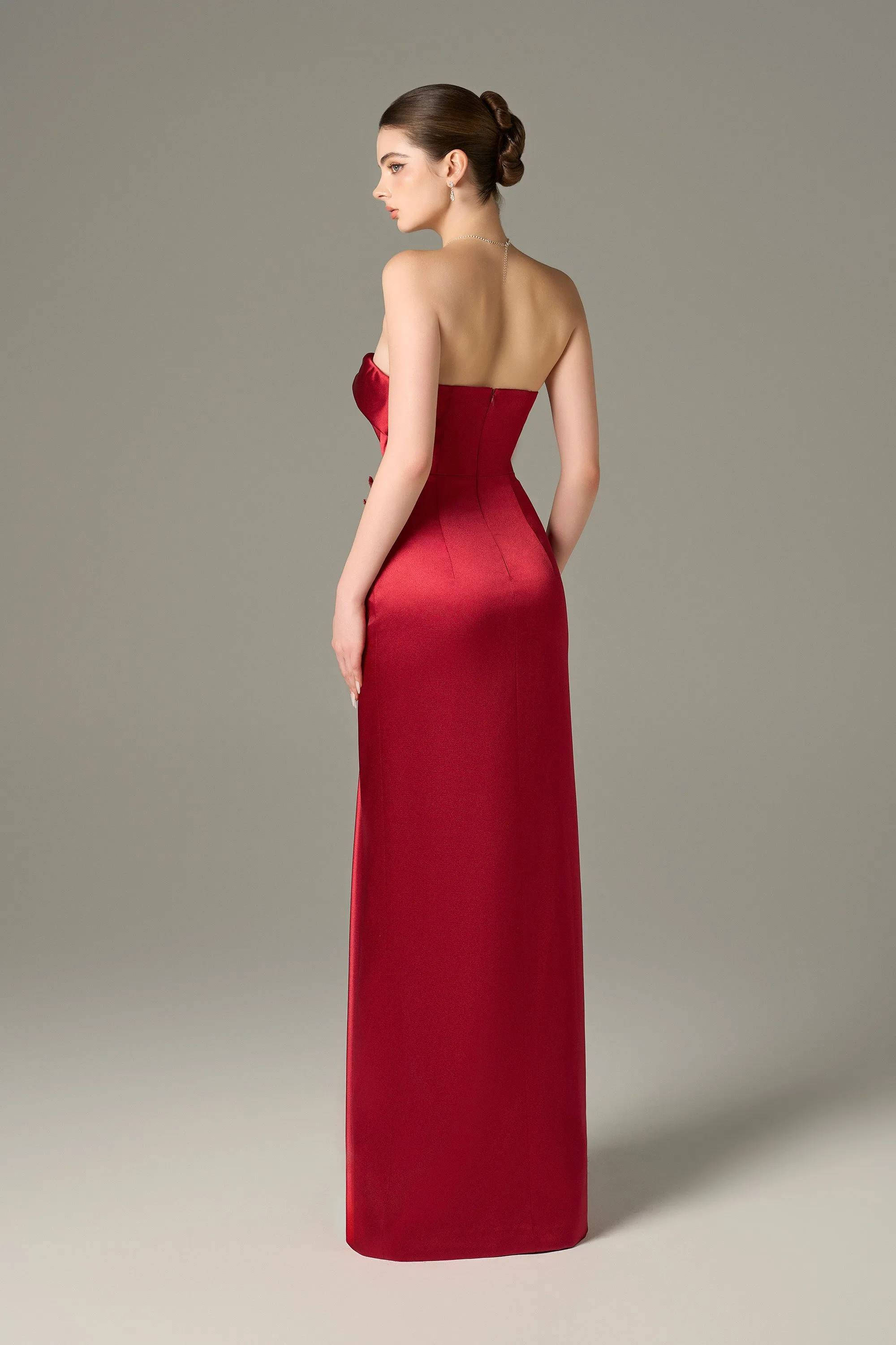 Designer Satin Silk Pleated Maxi Dress sold by Kalisa product image thumbnail 2