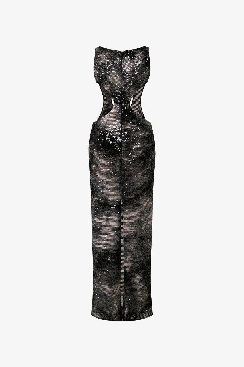 Fatale Sequin Cut-Out Font Sides Maxi Dress sold by Kalisa product image thumbnail 4