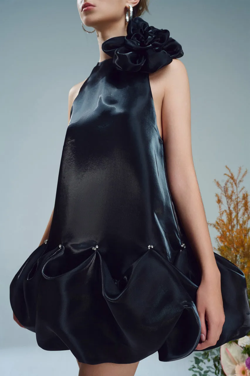 Jade Dramatic Floral Accent Bubble Hem Mini Dress sold by Kalisa product image thumbnail 5