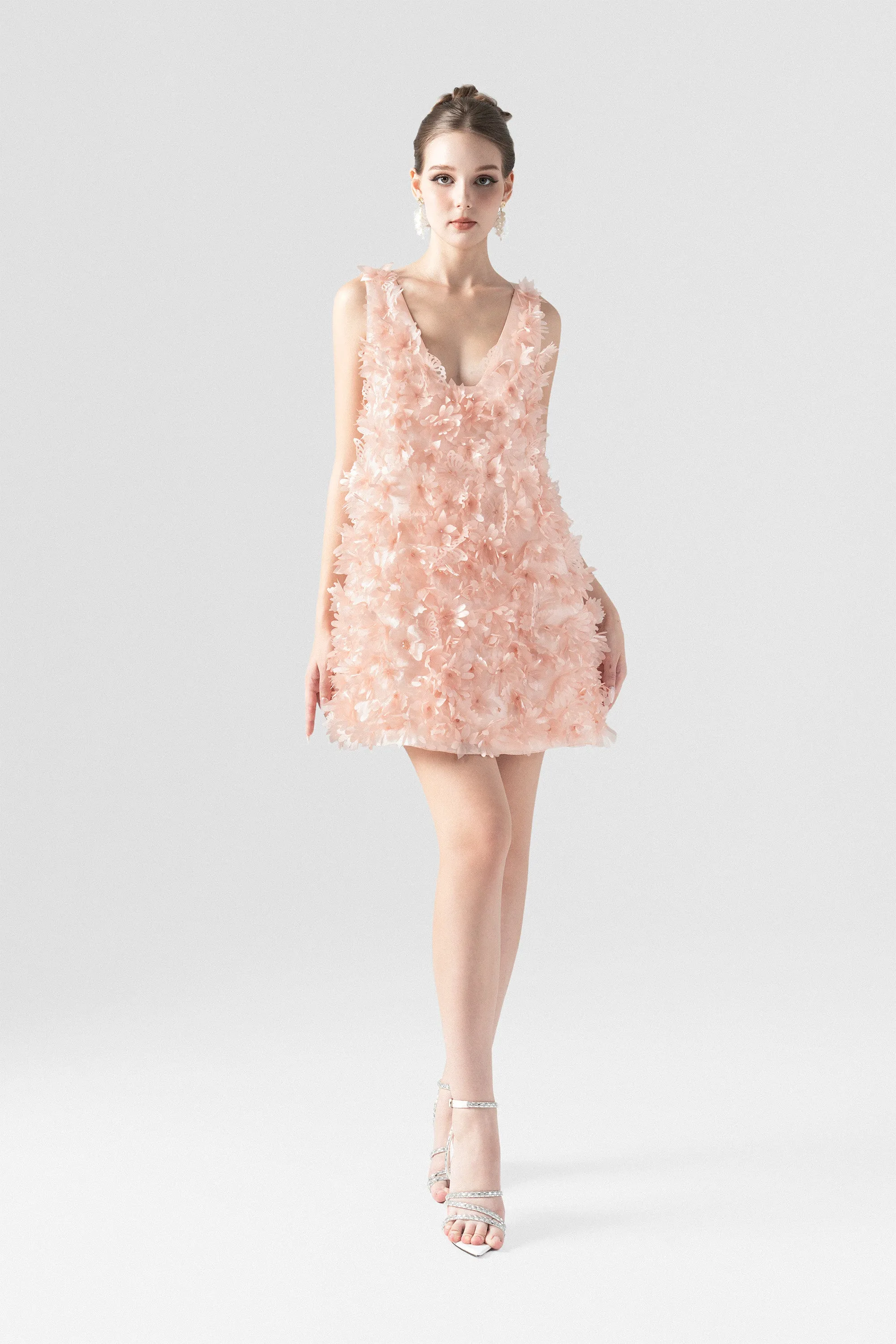 Perfection 3D Floral Embellished Mini Dress sold by Kalisa