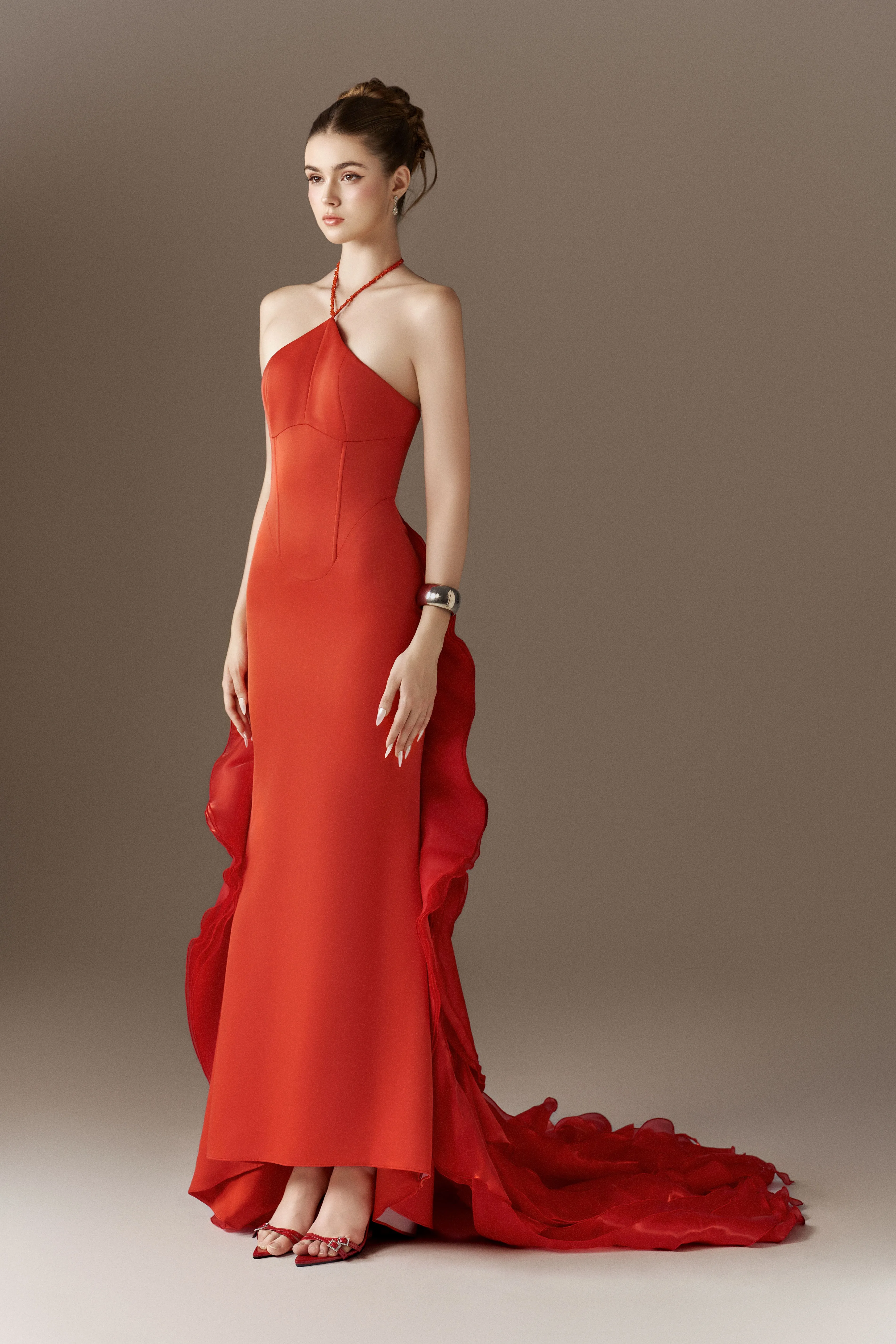 Phoenixia Halter Corset Gown With Cascading Flames sold by Kalisa product image thumbnail 5